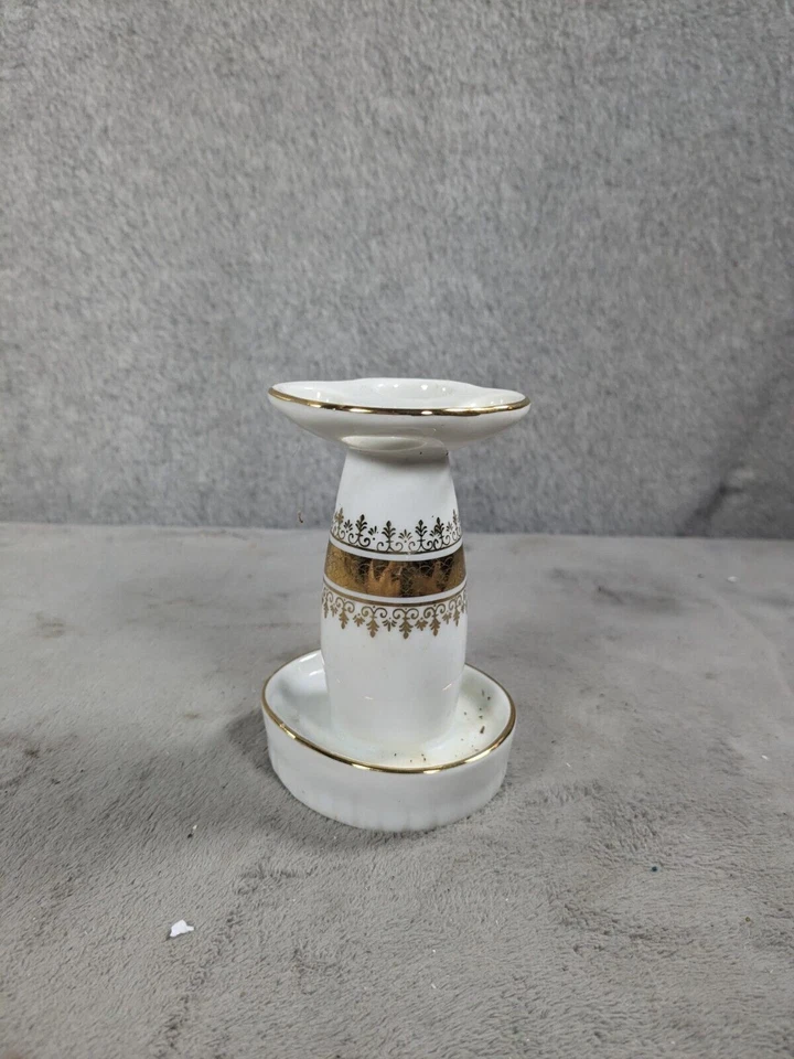 Винтажный керамический держатель для зубной щетки Andre Richard Regal Gold высотой 4 дюйма - Изображение 2 из 4