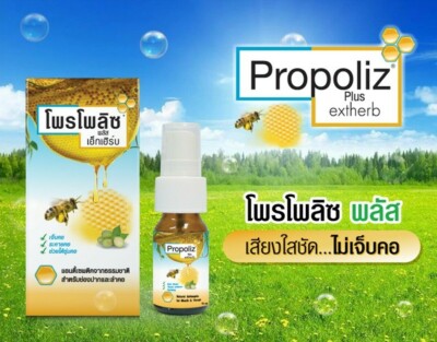 15 ml. Propolis spray for cough, sore throat, sugar free and preservative free.