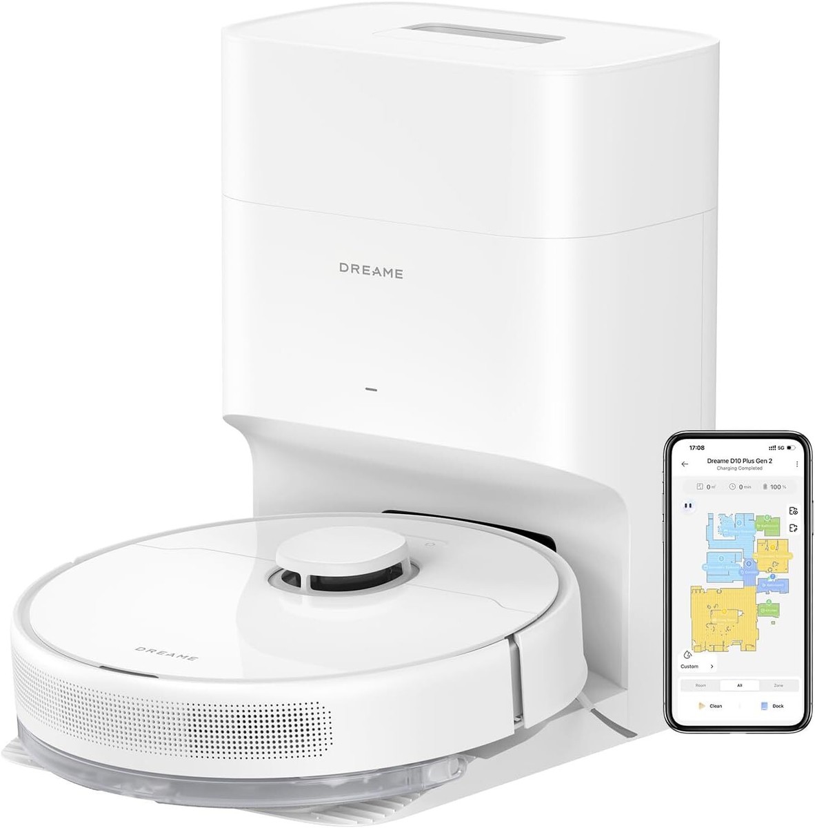 未使用 DREAME D10 plus gen2 ロボット掃除機 本体 ホワイト DREAME D10 Plus Gen 2 Robot Vacuum Self-Emptying LiDAR｜Certified