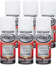 286793-6PK Automotive Universal Bonding Primer Spray, 12 Oz, Flat White, (Pack o