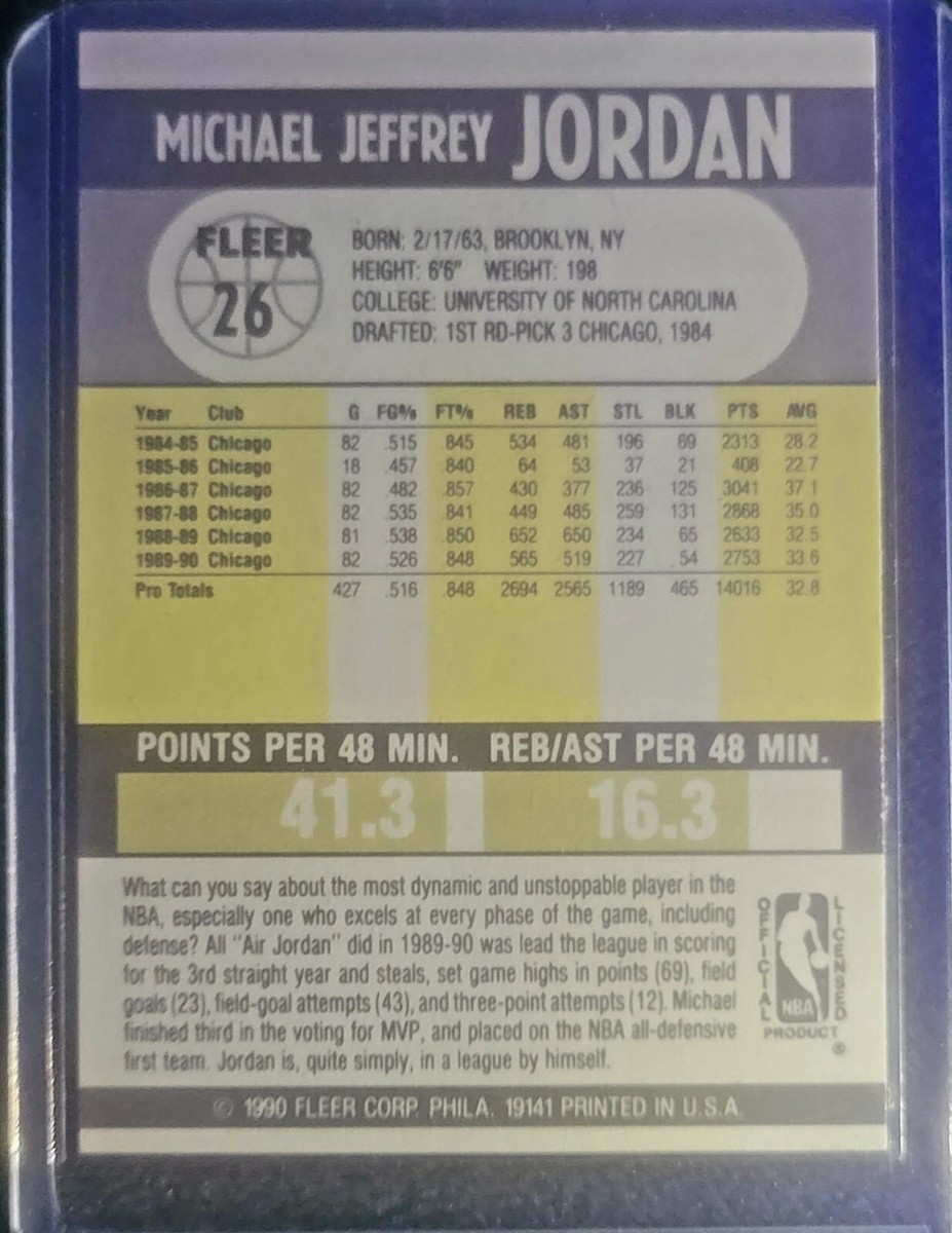 1990 Fleer Michael Jordan #26 Error Card | eBay
