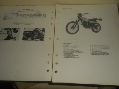 YAMAHA TT250 TT250G Motorcycle Service Manual 1980 Shop Repair Handbook Original - Bild 3 von 12
