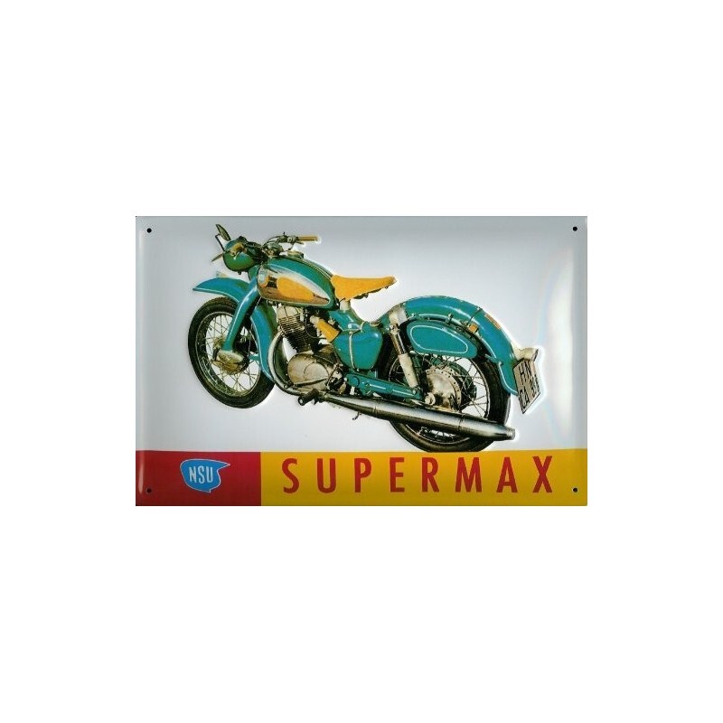 Plaque métal NSU SUPERMAX en acier gaufré et finition relief 3D