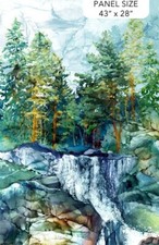29 X 44 Panel Waterfalls Cedarcrest Teal Mult...