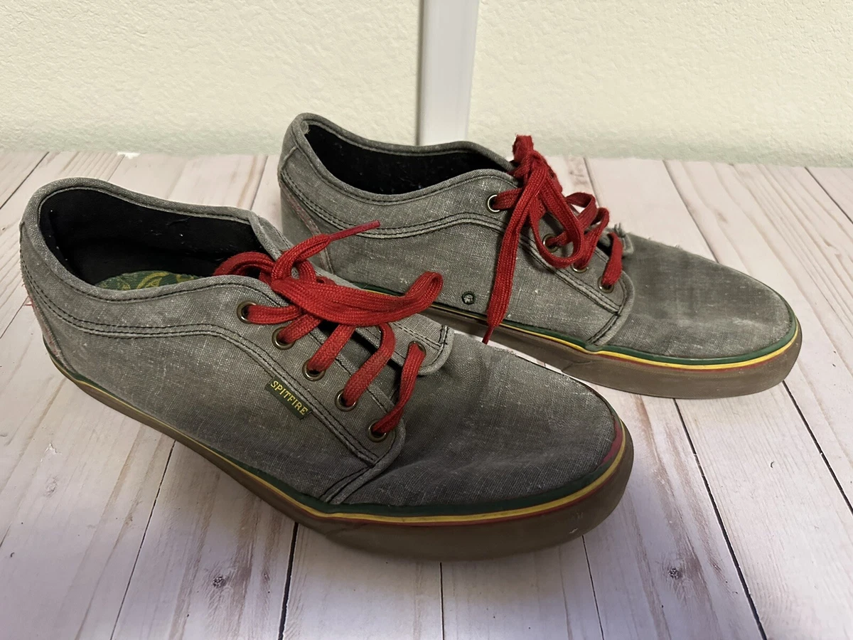 Men s Vans x Spitfire Skate Shoes Rasta Red Yellow Green Gray Size
