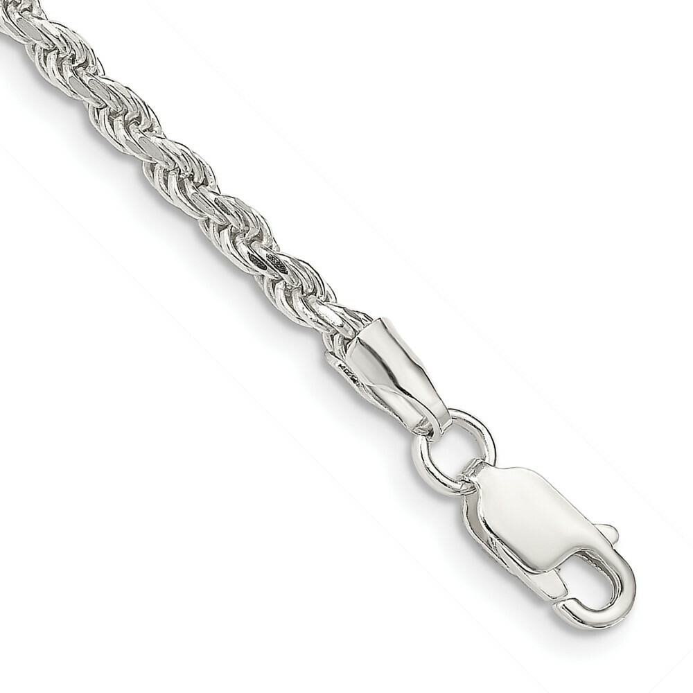 Sterling Silver Diamond-cut Rope Bracelet 7