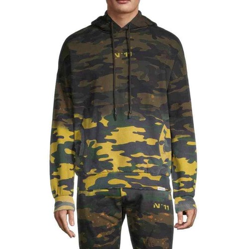 ELEVEN PARIS Distructed mHooded Camo Sweatshirt Size S/M 