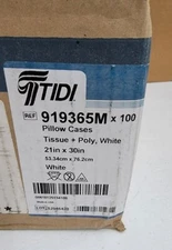 TIDI Products Tissue Poly Pillow Cases 1 Ply 21"x30" White #919365M Qty 100