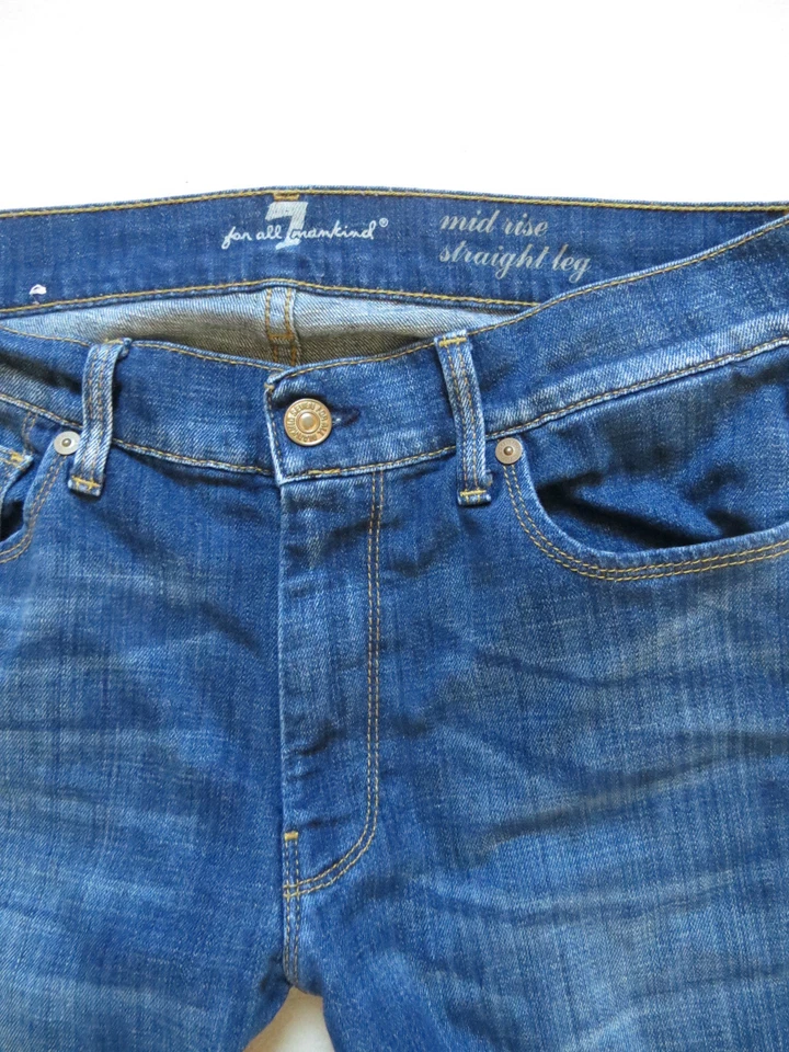 7 For All Mankind straight leg Jeans Hose, W 27 /L 34, mid rise Stretch ! Gr. 38 - Bild 2 von 4