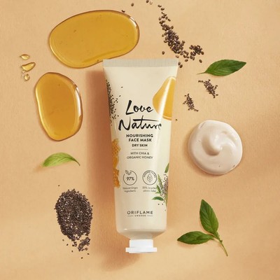 Oriflame LOVE NATURE Nourishing Face Mask with chia & organic honey 75 ml