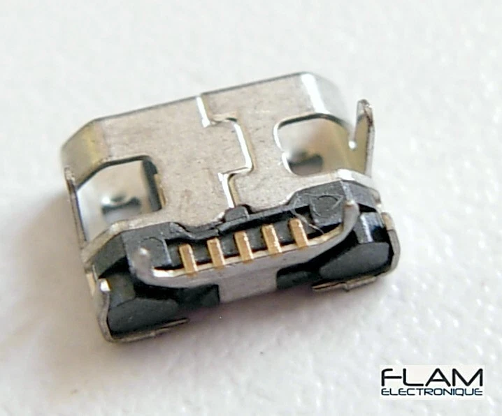 Connecteur à souder micro USB type B femelle / Female connector to solder - Photo 3/4