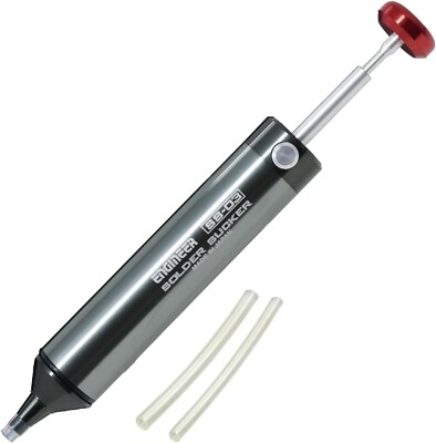 ENGINEER SS-03 Solder Sucker Desoldering Pump+Silicone Spare Tubes Made in Japan