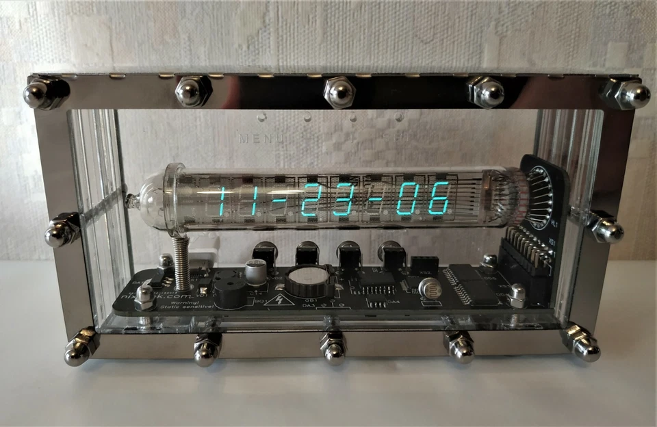 Nixie clock Ice tube IV-18 VFD holiday gifts vintage steampunk watch desk clock - Image 4 of 4