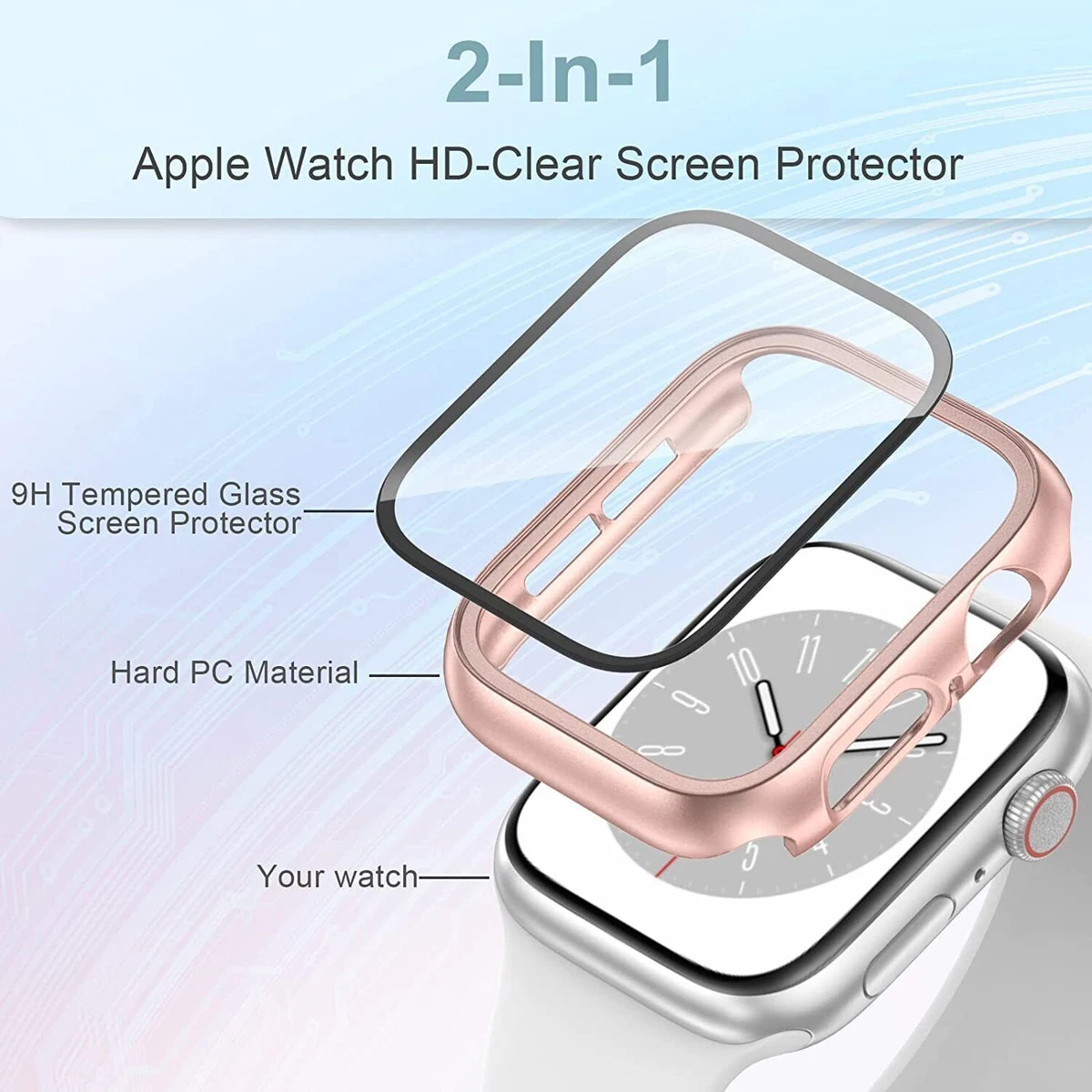 For Apple Watch 12 11 10 9 8 SE 42 46 SE 40 44 Glass Case Cover Screen Protector