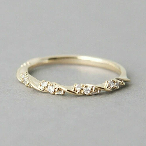 1Ct Round Cut Lab Created Diamond Wedding Band Ring 14K Yellow Gold Plated