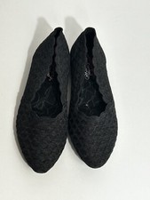 Skechers Womens Cleo 2 Love Spell Ballet Flats 9 Black Scallop Edge Stretch