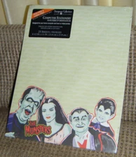 THE MUNSTERS COMPUTER STATIONERY 25 Sheets Acid Free 8 1/2" x 11" American Greet