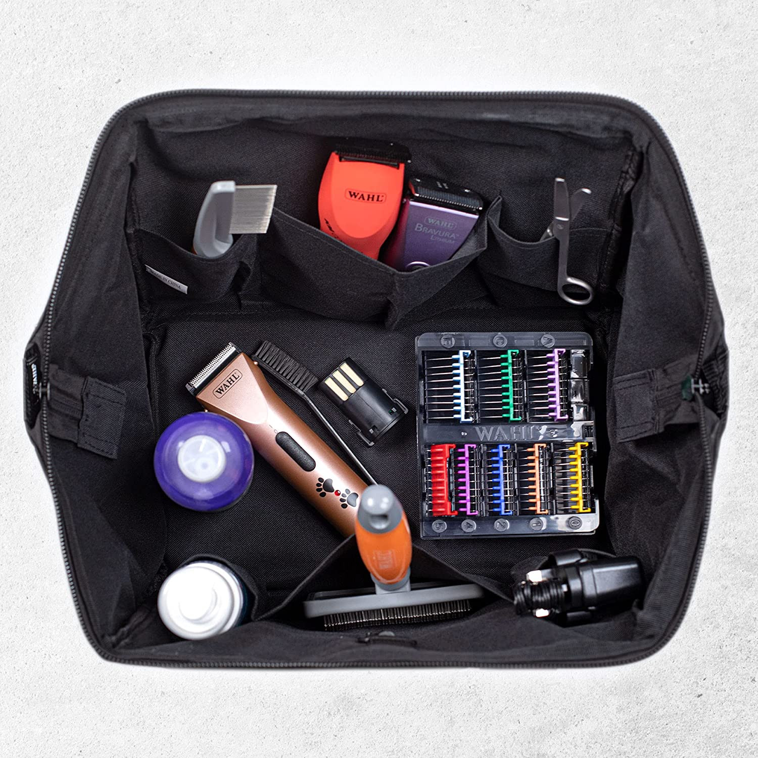 - Kit per la toelettatura di cani con borsa e grembiule foto 6