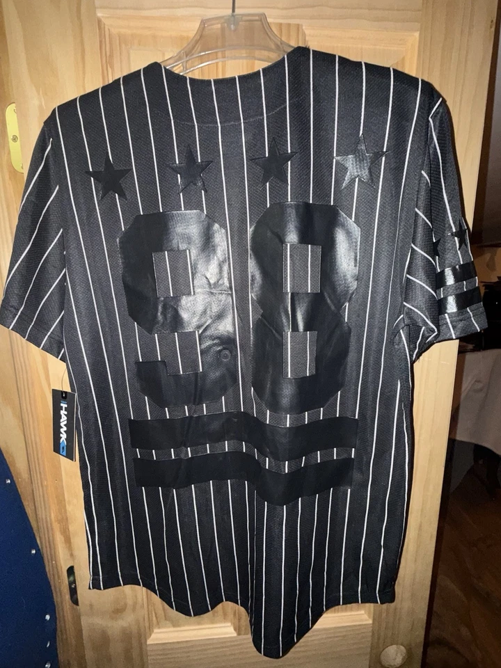 NWT Tony Hawk Baseball Jersey Medium Black And White  Black On Black - Image 2 of 4