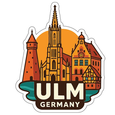 Ulm Germany Sticker Decal Vinyl Die-Cut City Skyline Landmark Design