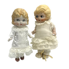 Antique 1920's Flapper Bisque Kewpie Dolls Hinged Japan Lot of 2 Cuties