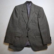 Vtg USA Made 40S Gray Nailshead 100% Wool Tweed Blazer Suit Jacket Sport Coat