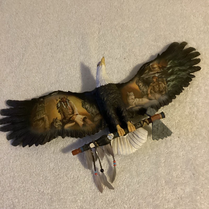 Bradford Exchange Mystic Wisdom War & Peace Russ Docken Eagle Wall Hanging Stat.