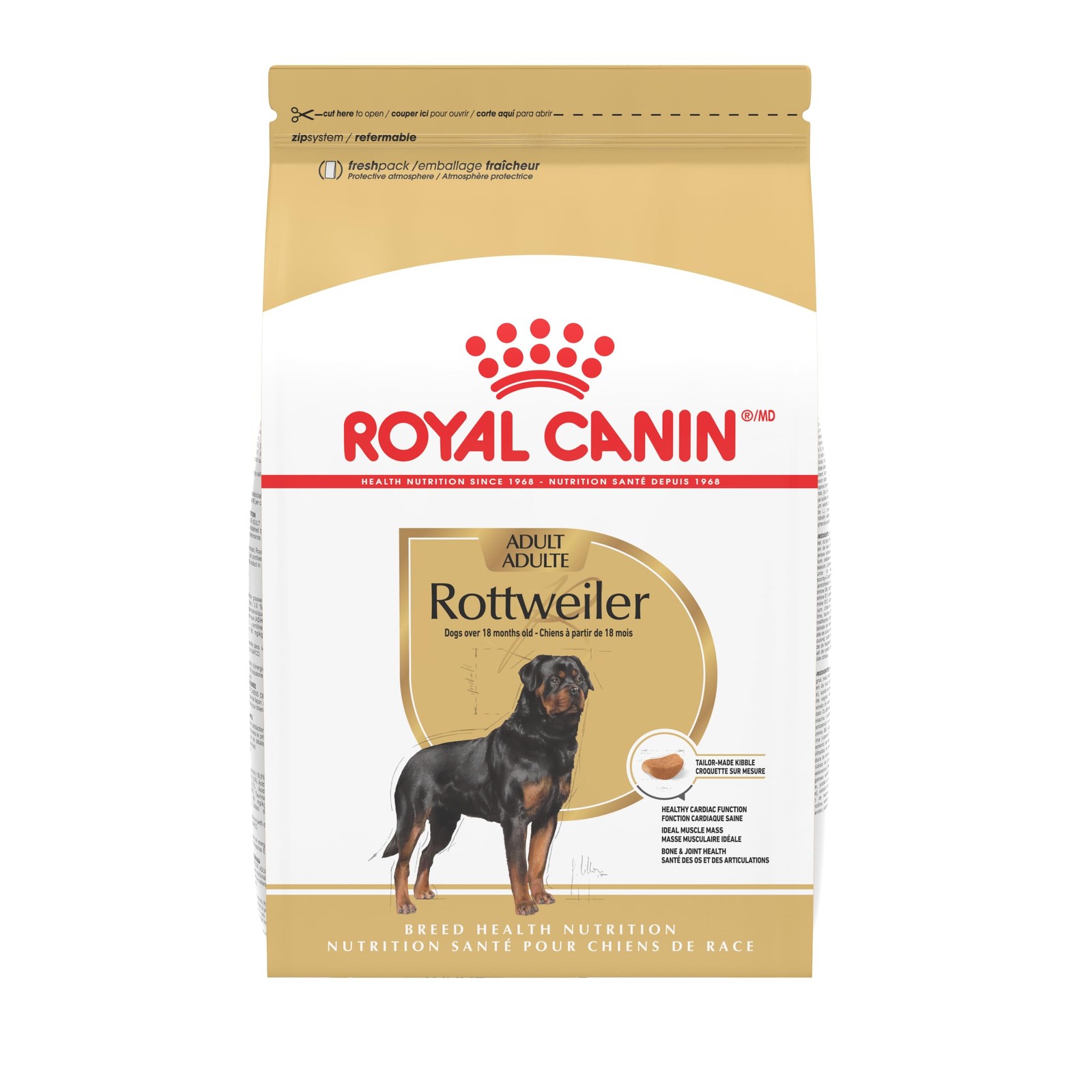 Royal Canin Rottweiler Adult Breed Specific Dry Dog Food, 30 lb bag