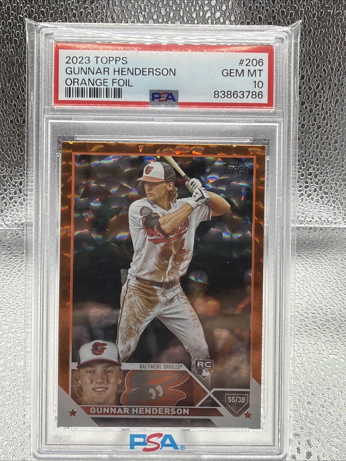 2023 Topps Gunnar Henderson RC Orange 67/299 Orioles PSA 10 Rookie Baltimore