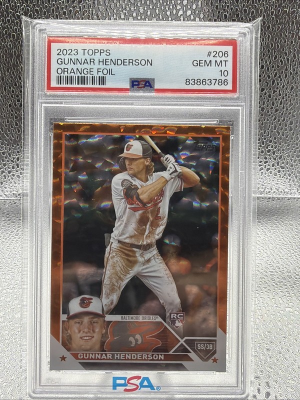 2023 Topps Gunnar Henderson RC Orange 67/299 Orioles PSA 10 Rookie Baltimore