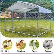 6.56x6.56FT Pet Dog Kennel Metal Pet Dog Run House Cage Garden Cage w/ Cover