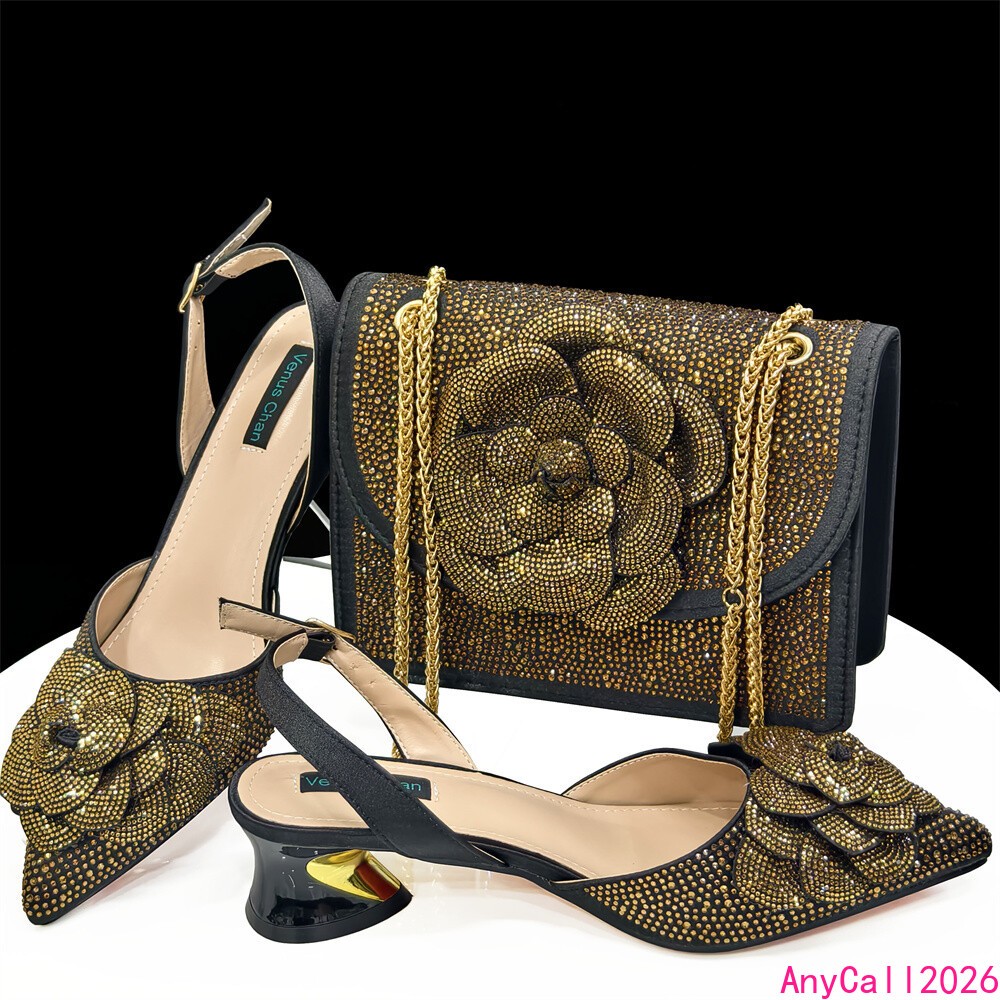 Shoes And Bag Set Designer African Italian Party Shoes With Matching Bag Sandals