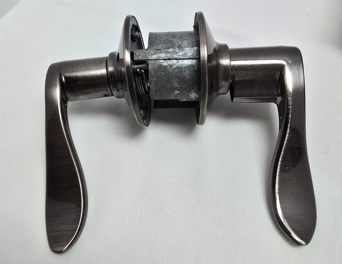 Schlage Accent Lever Keyed Entry Antique Pewter F51 ACC 620 Right