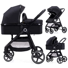2-In-1 Baby Stroller with Bassinet Mode - Folding Infant Newborn Pram Stroller w