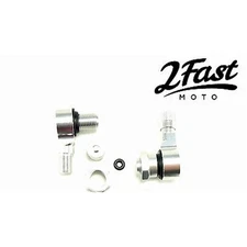 2FastMoto 11.3mm 90 Degree Metal Tire Valve Stems - Silver - 2/Pack 09-3040A