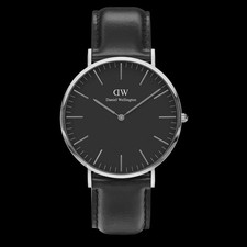 Daniel Wellington Mens Classic Sheffield Black Silver Watch 40mm RRP 160