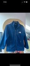 The North Face Men's Blue Full Zip Fleece Jacket Logo Stand-Up Collar L