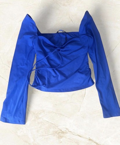 White Fox Boutique Spending Spree Top Blue Size Medium
