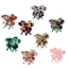 8 PCS 1.26 Inch Small Flower Hair Claw Clips Mini Acetate Thick Thin Multi