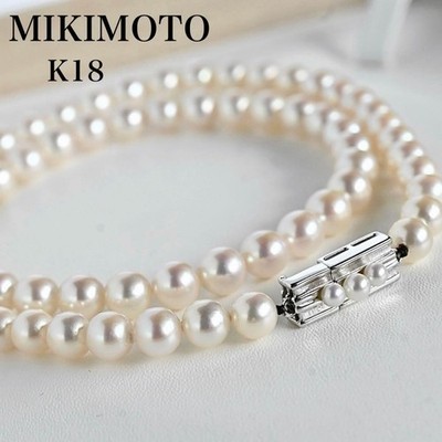 MIKIMOTO Hanadama Akoya Perlenkette 6-6,5 mm 17,7 in K18 Verschluss JP Top