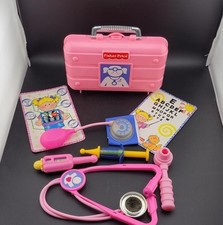 Fisher Price Medical Nurse Doctor Kit Set In Pink Case And Tools 2000