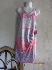 Stella Parker Collection nwt M island cruise dress vibrant floral easy care poly