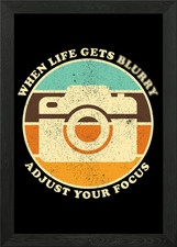 Camera Day Vintage Camer Framed Wall Art Poster Canvas Print Picture