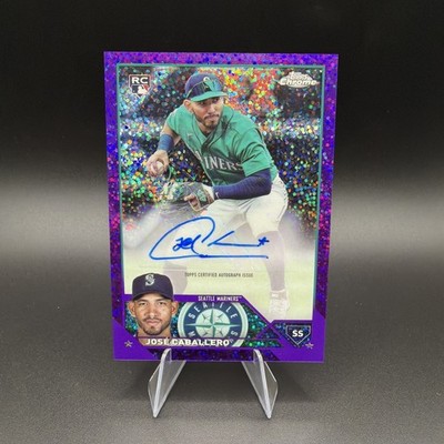 2023 Topps Chrome Jose Caballero RC Auto /299 Purple Speckle Refractor #AC-JCA