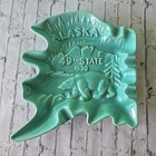 Royal Haeger Teal / Aqua  Blue Ashtray 1958 Alaska 49th State R1917