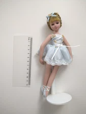 Cute ballerina porcelain doll vintage on stand home decor