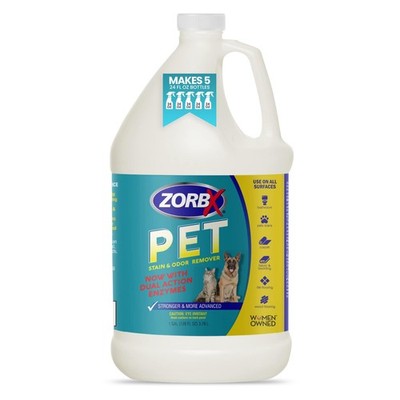 ZORBX Pet Stain and Odor Remover 128 FL Oz - Dual Action Pet Odor Solution fo...