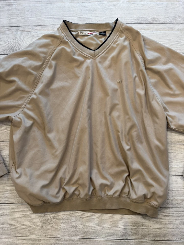 Chaqueta ligera forrada de golf cuello en V cortavientos marrón XL suéter Grand Slam para hombre Foto 2 de 4