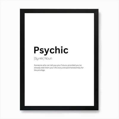 Psychic Definition Meaning Art Prin Framed Wall Art Poster Canvas Print Picture