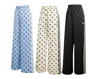 adidas Originals Satin Polka Dot Wide Leg Pants Women Lifestyle